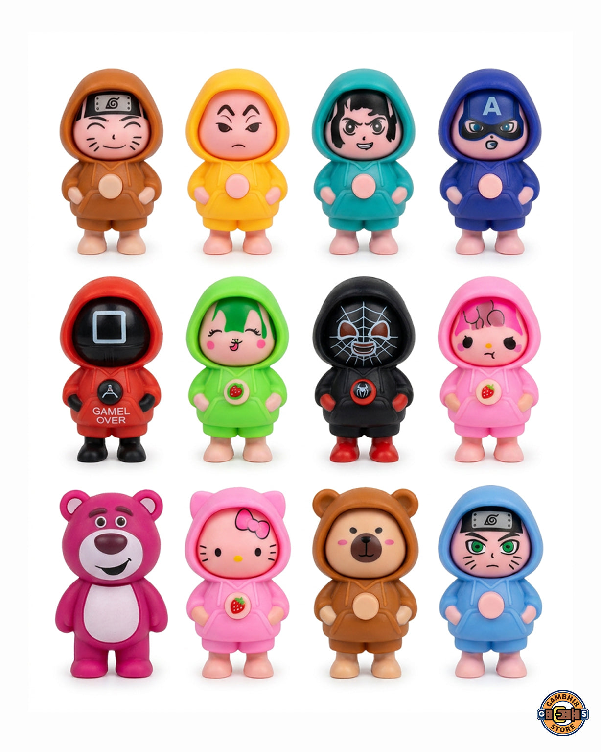 BIG Face Changing Cartoon Character Keychain (Mix Characters Pack)