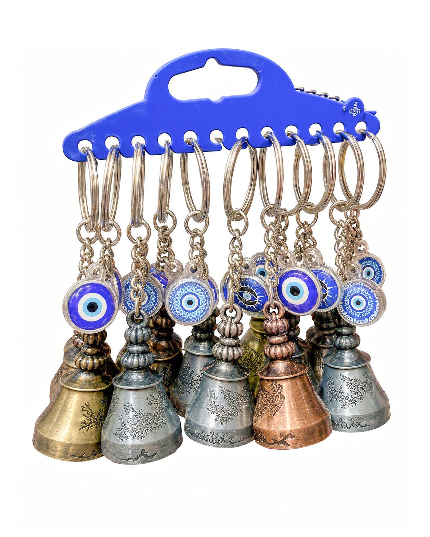 Guardian Bell with Double sided Evil eye | Heavy Quality n Big size bell| 3 Colors mix in Packet
