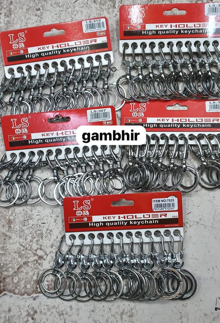 LS HOOK| Heavy Stainless Steel hook keychain| Random Designs |(12Pc pack)