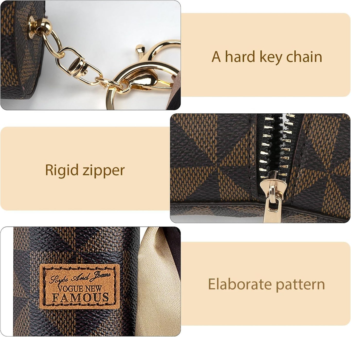 Leather Travel Pack Lipstick Organizer Keychain (Multicolour)