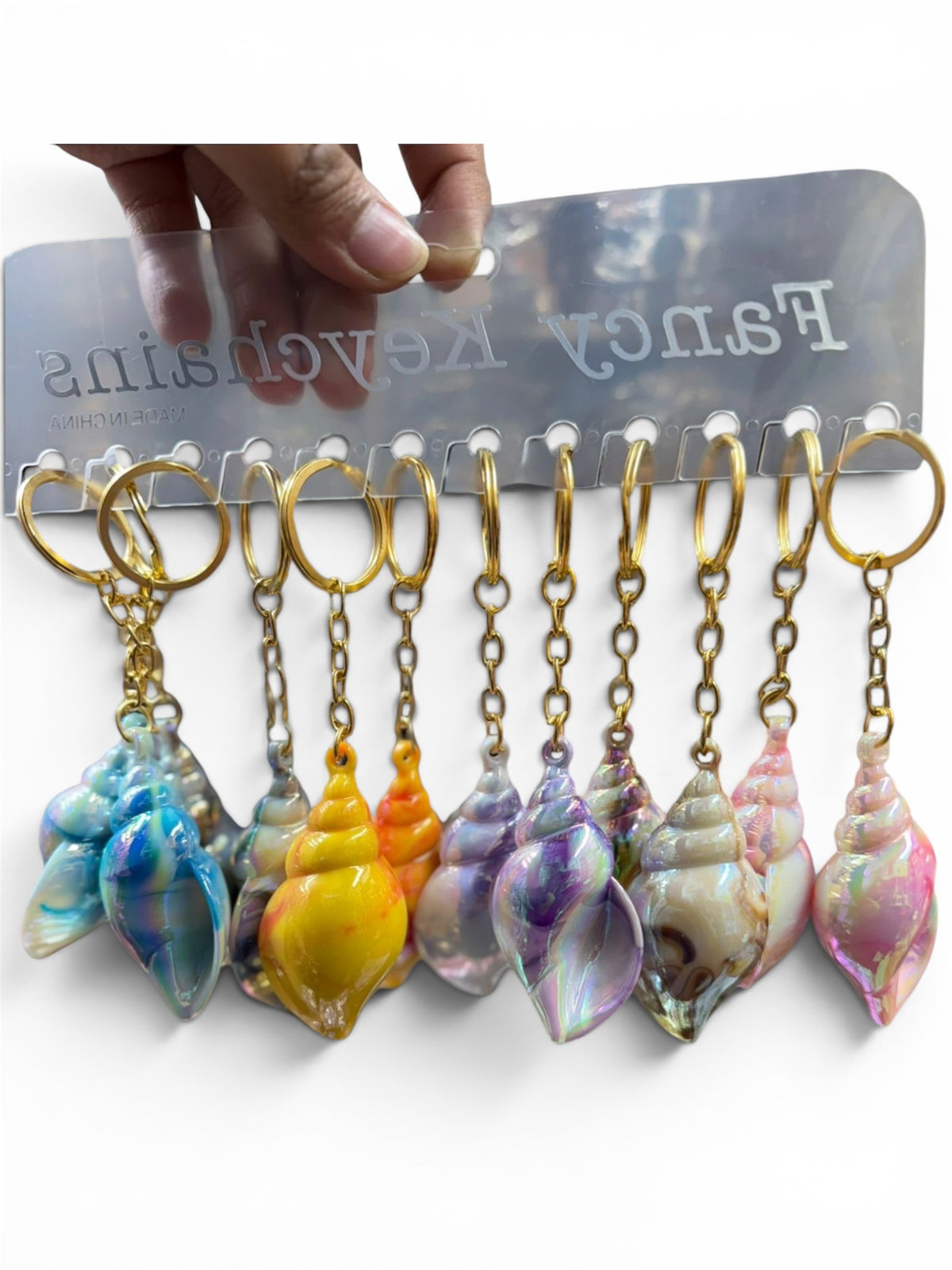 Shank keychain | Golden chain | Shining acrylic material