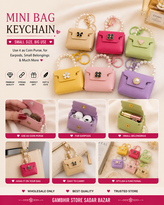 Small Coin bag charm | Beaded Handle and bag charm | Cute Small purse keychain| Mix colors