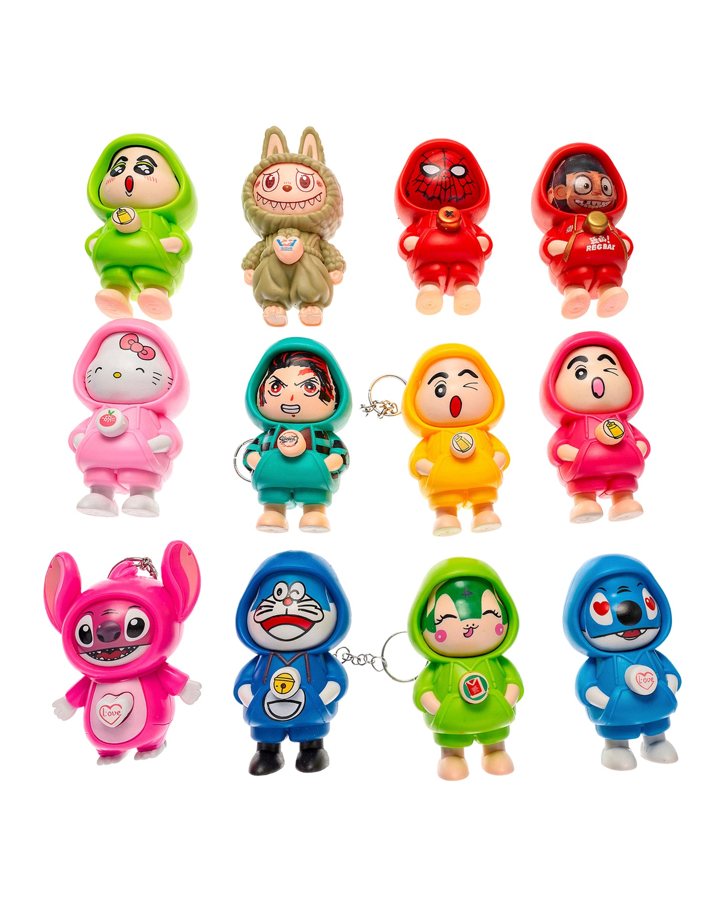 BIG Face Changing Cartoon Character Keychain (Mix Characters Pack)