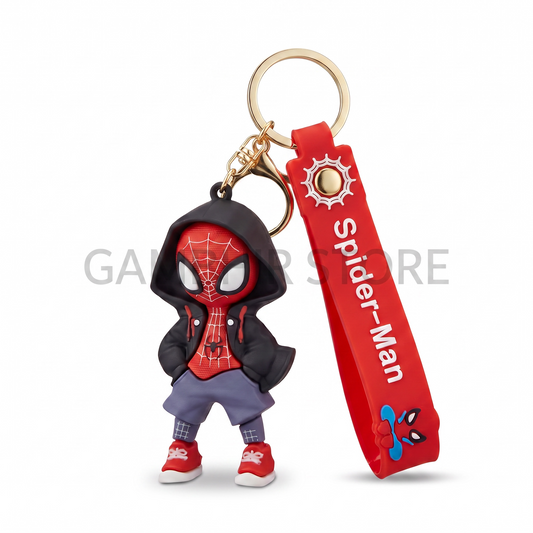Spiderman Hoodie silicon rubber keychain| Trending keychain| 1st Quality - Black hoodie spiderman
