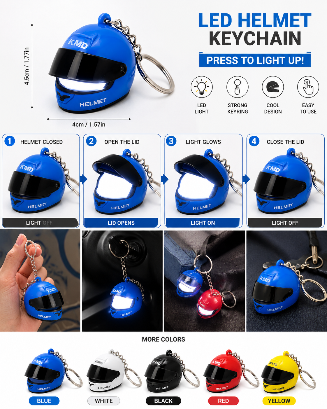 Light Helmet keychain - Trending keychain in boys | mix colors