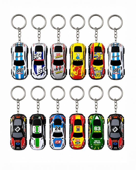 Pull Back Race Car Keychains (Pack of 12)
