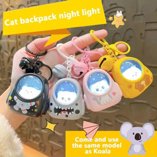 Cat Bag Cute Night Light Keychains| MIX Colors| Bell n Hook For bag charm | Kids Favorites