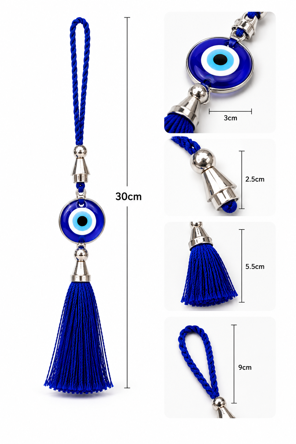 Evil Eye Hanging for Home, Car & Office | Nazar Suraksha Hanging | Good Luck Charm | 30 cm height