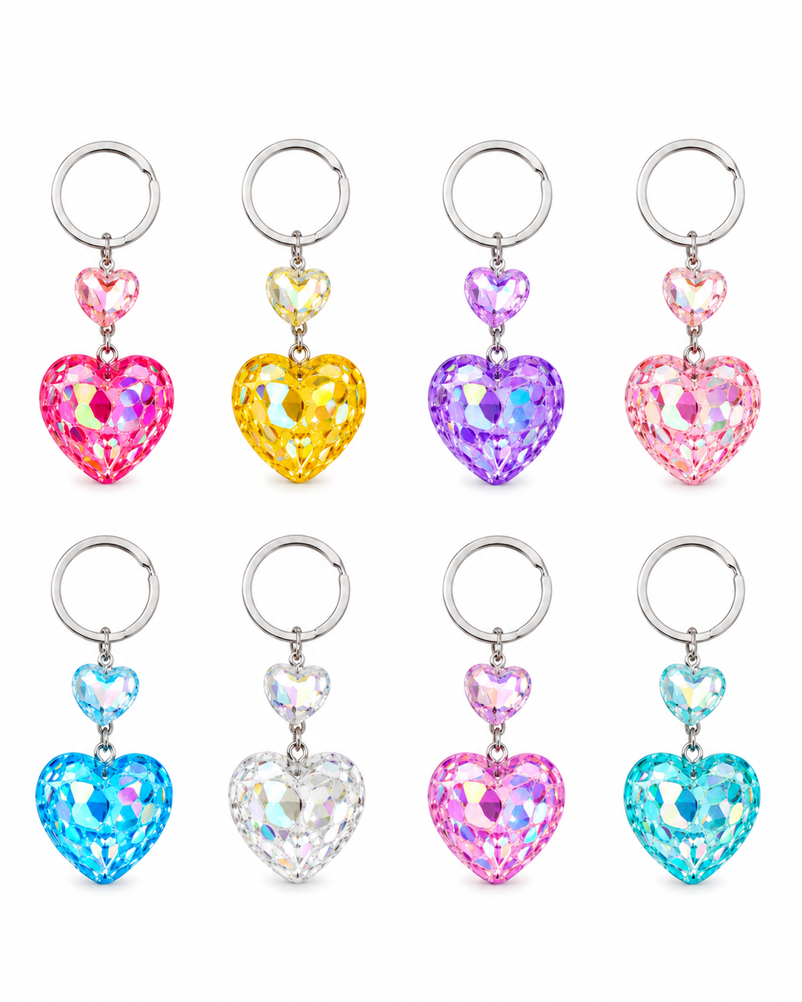 Heart crystal Keychain | Shining bag charm in heart shape