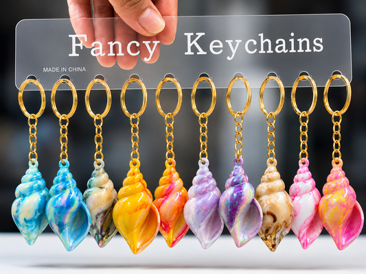 Shank keychain | Golden chain | Shining acrylic material