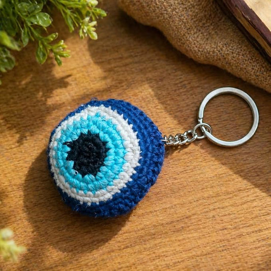 Crochet Evil Eye Keychain
