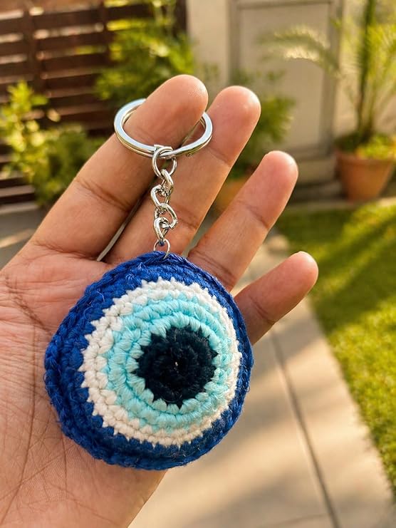 Crochet Evil Eye Keychain