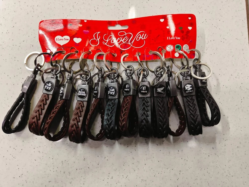 Leather Keychain For bikes & cars