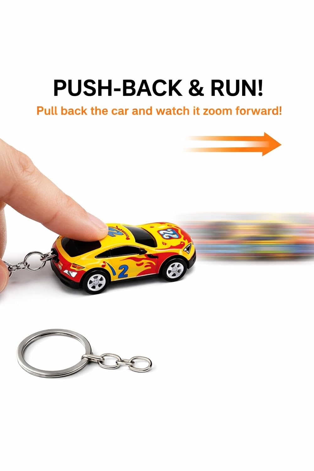 Pull Back Race Car Keychains (Pack of 12)